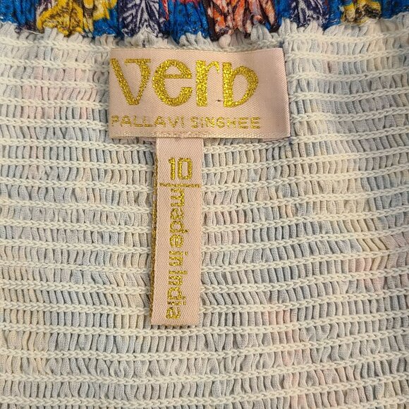 Anthropologie Verb Pallavi Singhee Vineyard Tiered Maxi Dress 10 Boho Beach - Picture 5 of 10